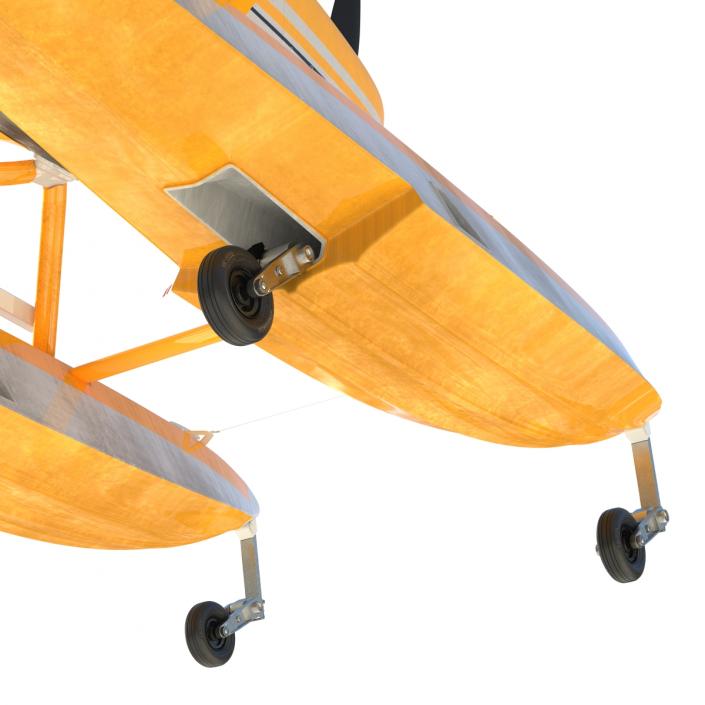 3D model Cessna 182 Skylane on Floats Yellow