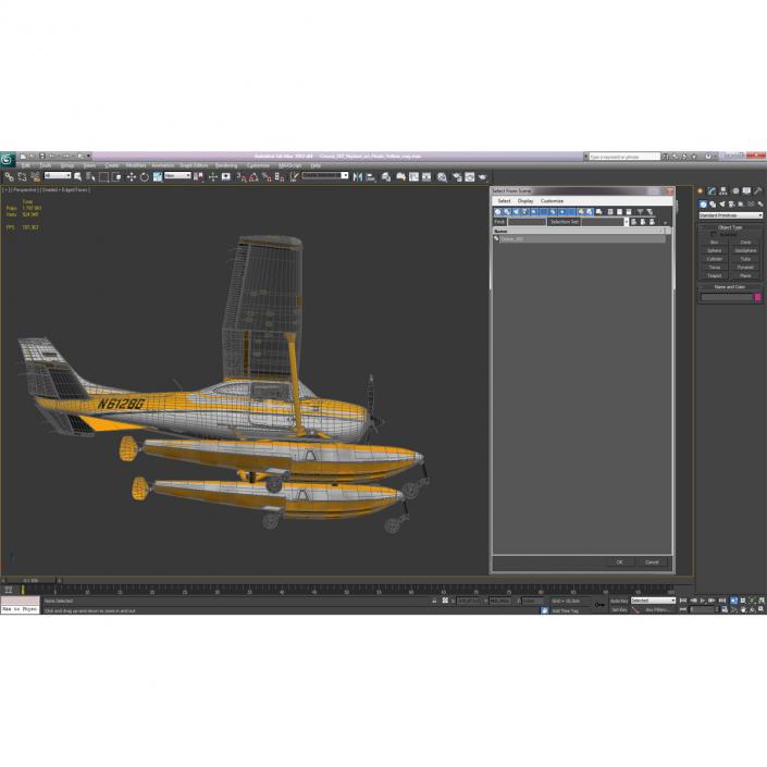 3D model Cessna 182 Skylane on Floats Yellow