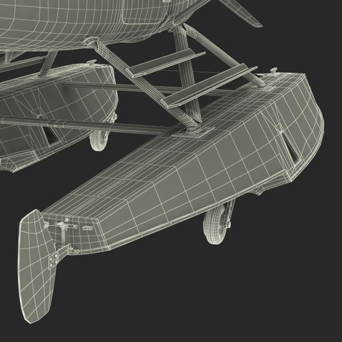 3D model Cessna 182 Skylane on Floats Yellow