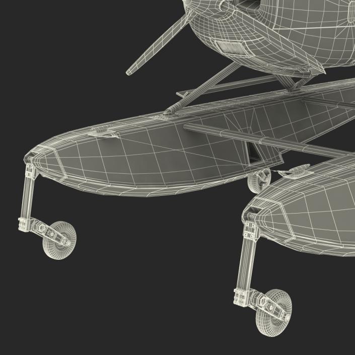 3D model Cessna 182 Skylane on Floats Yellow