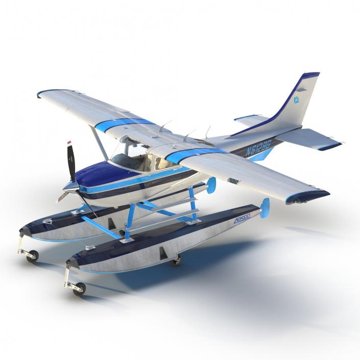 3D Cessna 182 Skylane on Floats model