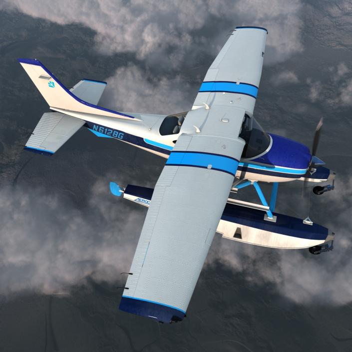 3D Cessna 182 Skylane on Floats model