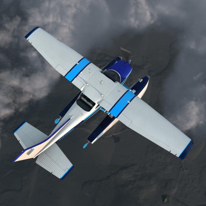 3D Cessna 182 Skylane on Floats model