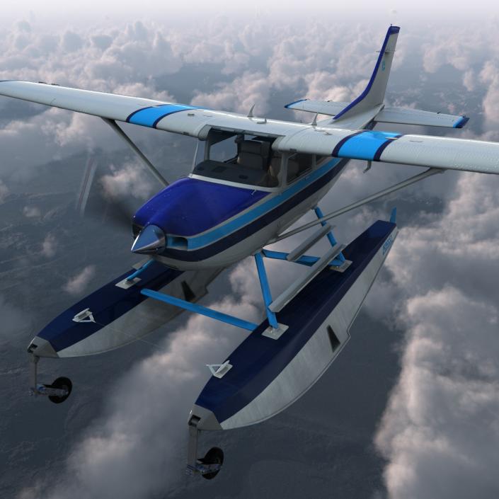 3D Cessna 182 Skylane on Floats model