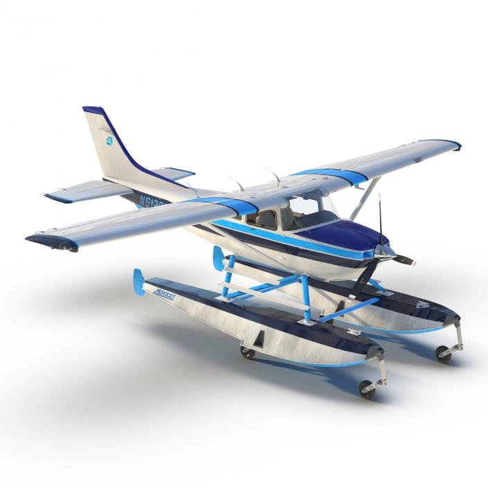 3D Cessna 182 Skylane on Floats model