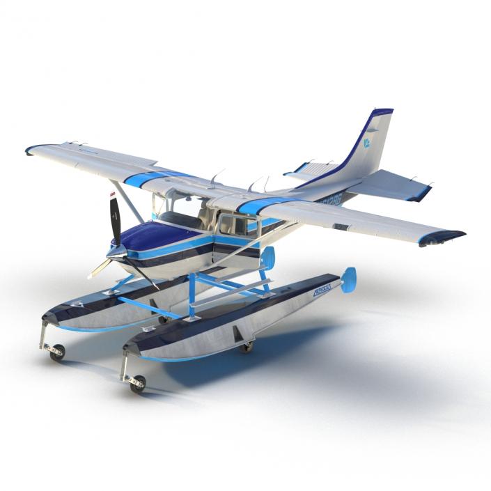 3D Cessna 182 Skylane on Floats model