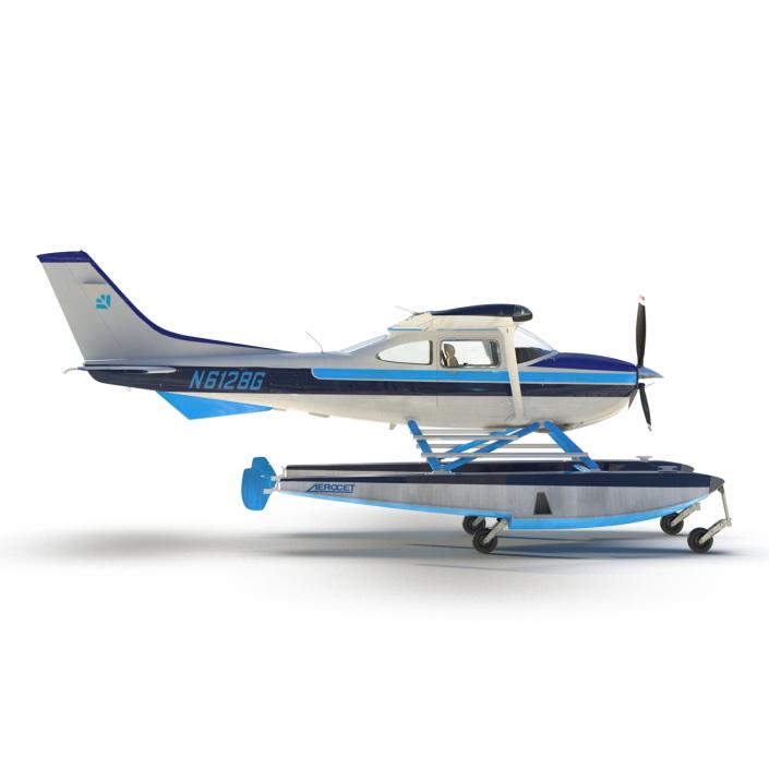 3D Cessna 182 Skylane on Floats model