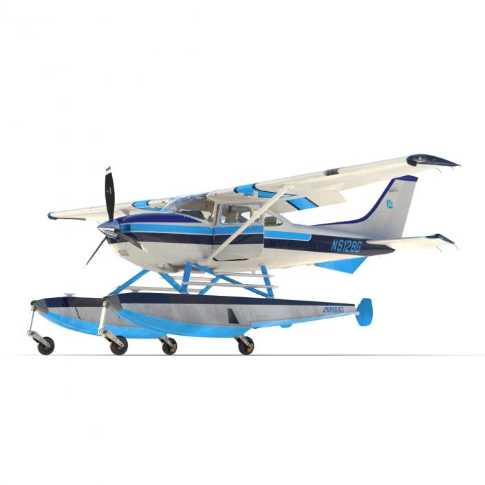 3D Cessna 182 Skylane on Floats model