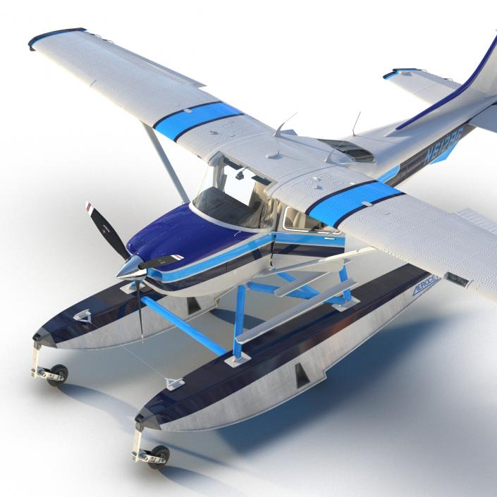 3D Cessna 182 Skylane on Floats model