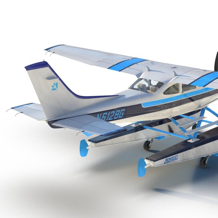 3D Cessna 182 Skylane on Floats model