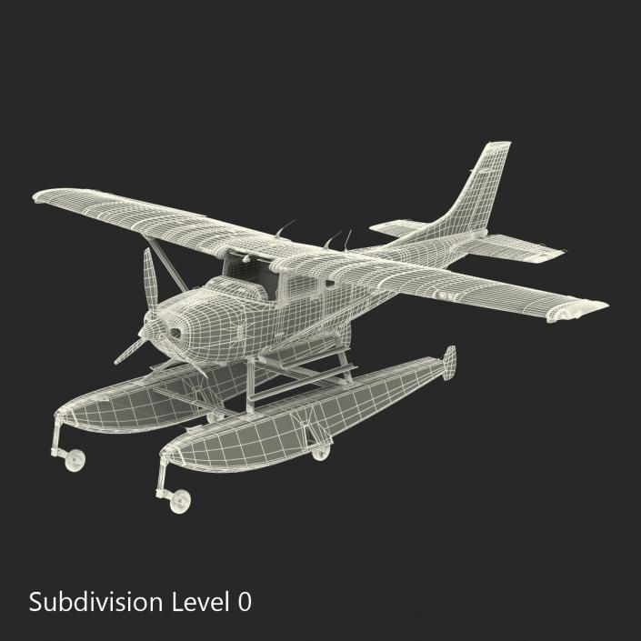 3D Cessna 182 Skylane on Floats model