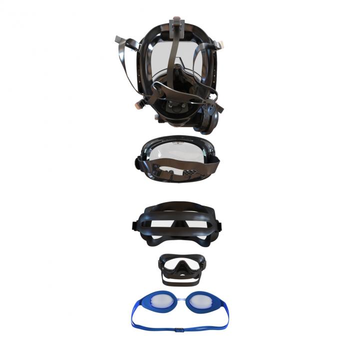 Scuba Masks Collection 4 3D model