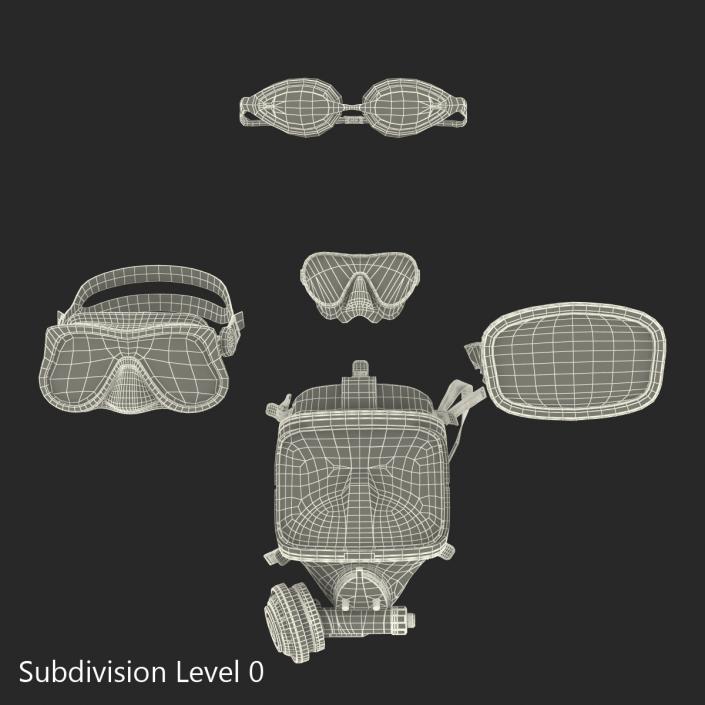 Scuba Masks Collection 4 3D model