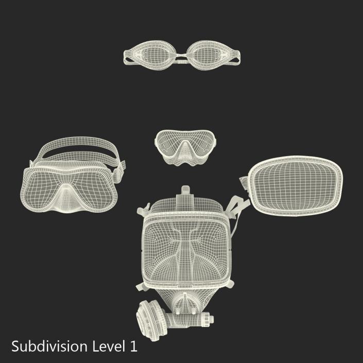 Scuba Masks Collection 4 3D model