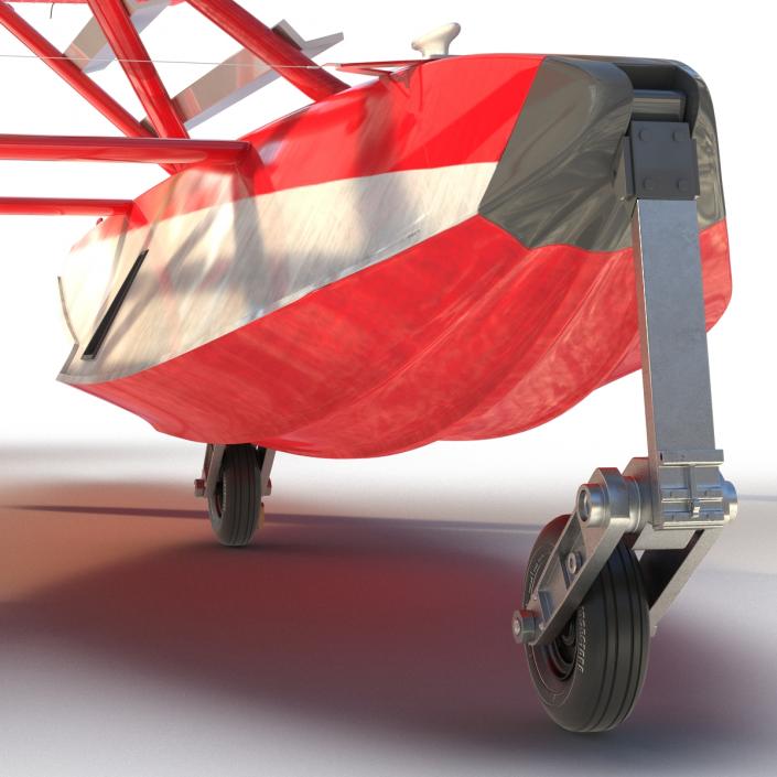 Cessna 182 Skylane on Floats Rigged Red 3D model