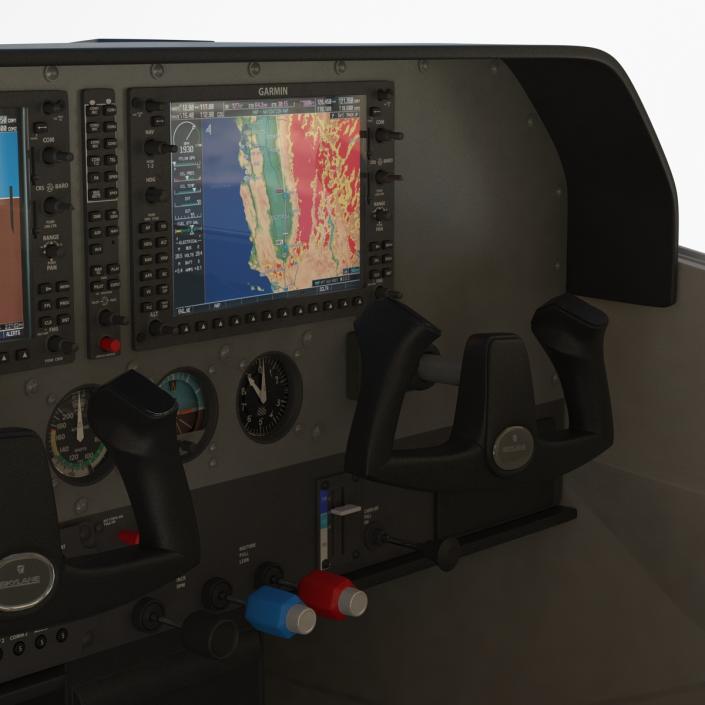 Cessna 182 Skylane on Floats Rigged Red 3D model