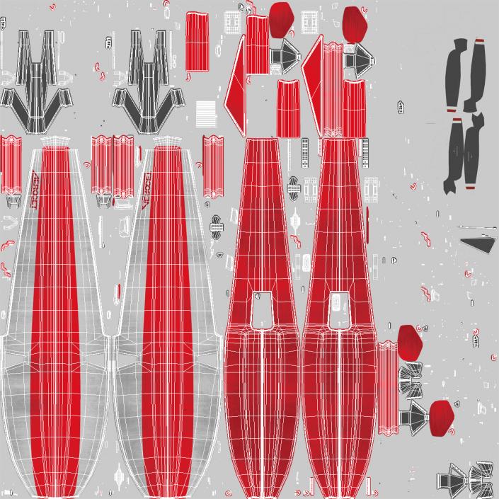 Cessna 182 Skylane on Floats Rigged Red 3D model