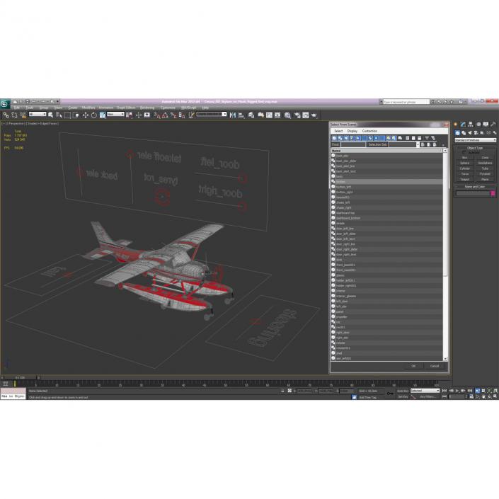 Cessna 182 Skylane on Floats Rigged Red 3D model