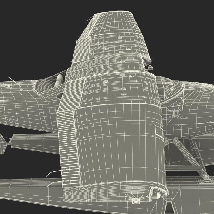 Cessna 182 Skylane on Floats Rigged Red 3D model