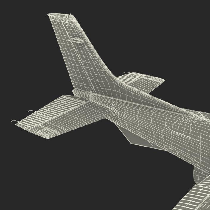 Cessna 182 Skylane on Floats Rigged Red 3D model