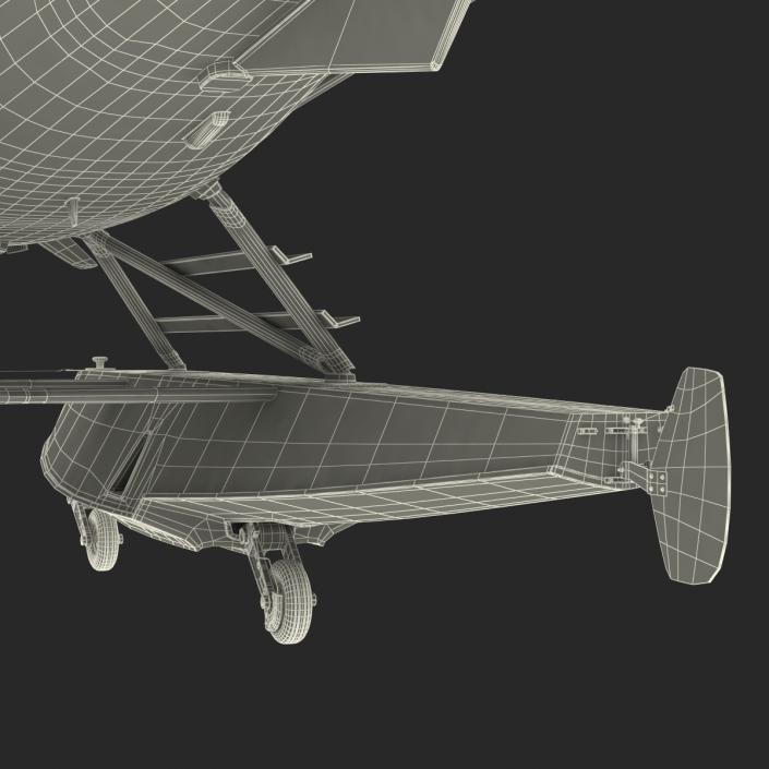 Cessna 182 Skylane on Floats Rigged Red 3D model