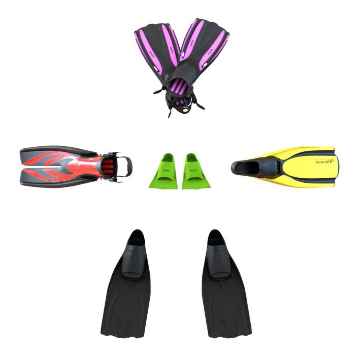 Swim Fins Collection 2 3D