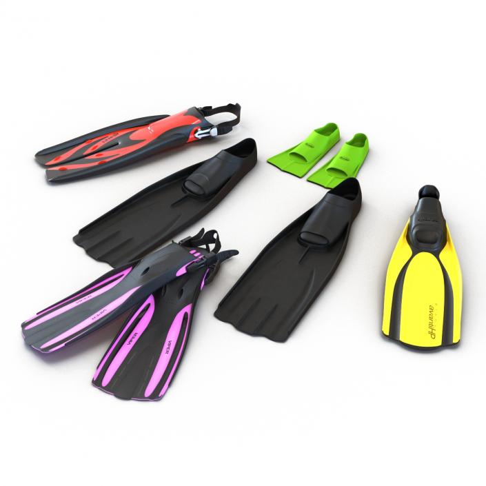 Swim Fins Collection 2 3D