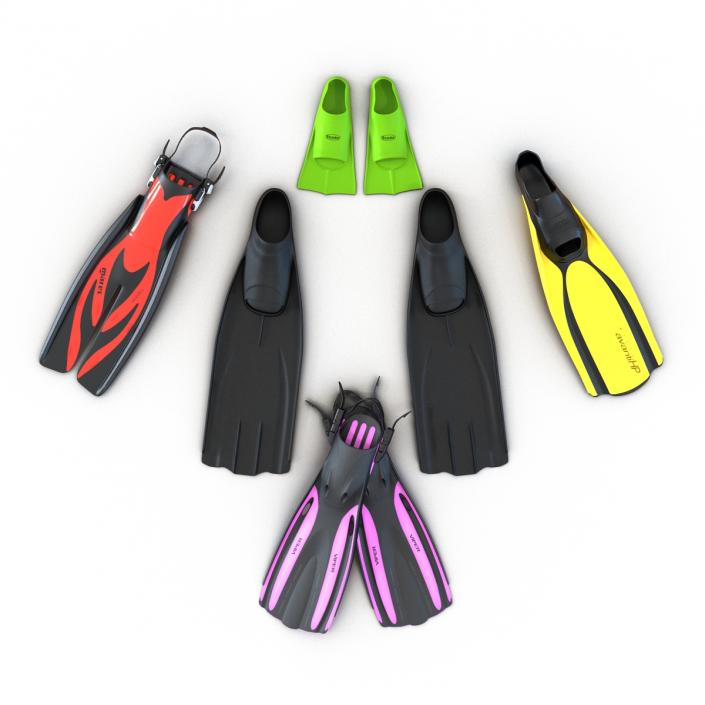 Swim Fins Collection 2 3D