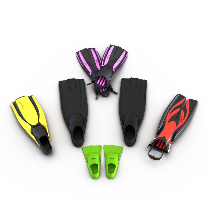 Swim Fins Collection 2 3D