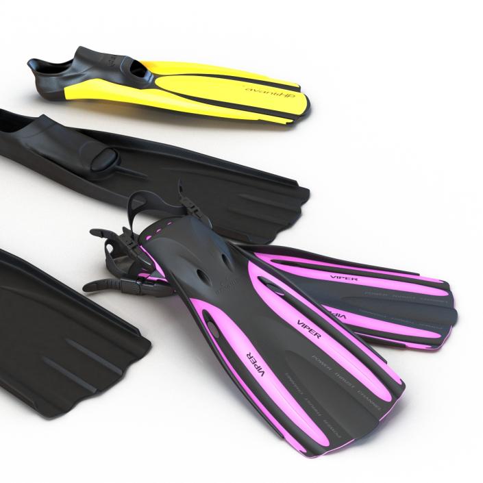 Swim Fins Collection 2 3D