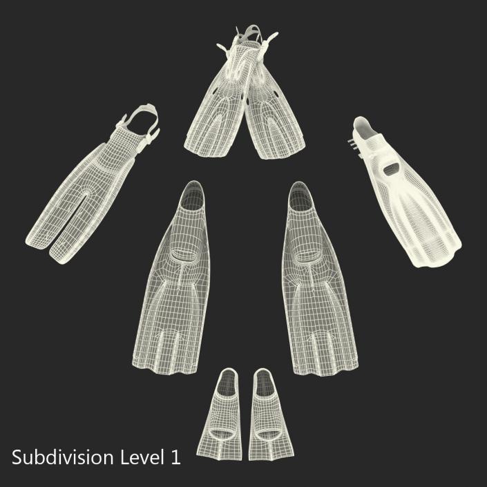 Swim Fins Collection 2 3D