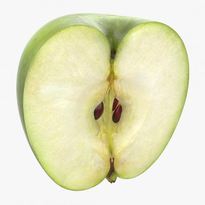 3D Green Apple Half