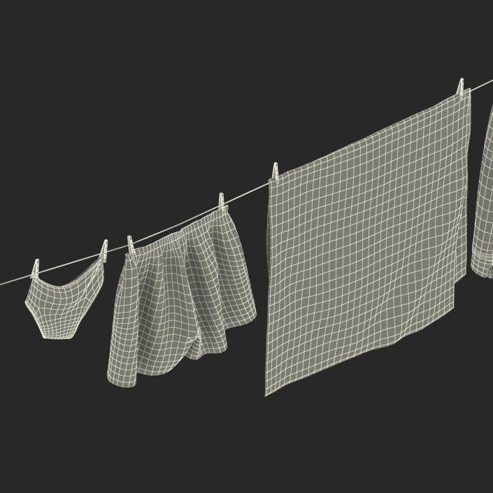 Clothes Line 2 3D model