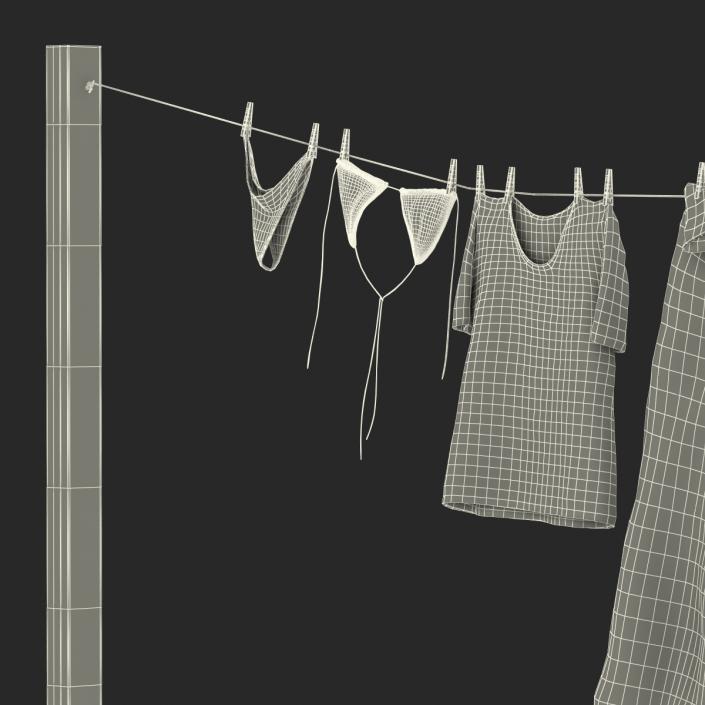 Clothes Line 2 3D model