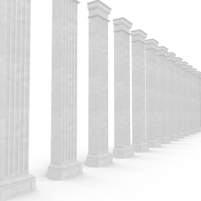 3D Pilaster Doric Greco Roman 2 model