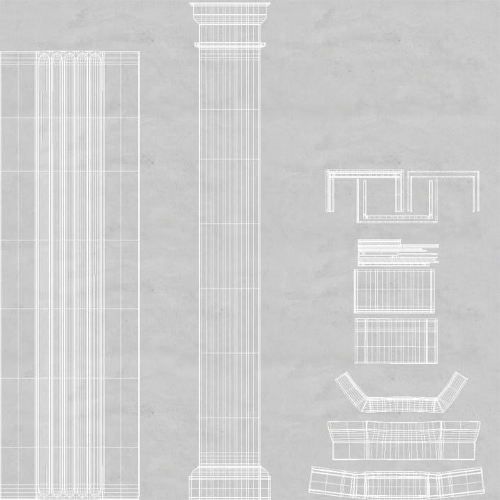 3D Pilaster Doric Greco Roman 2 model