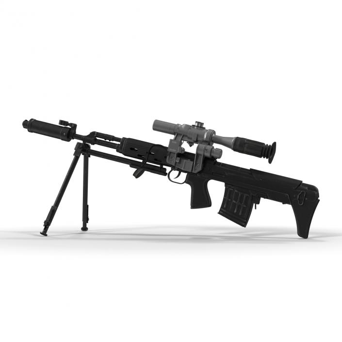 3D Bullpup Sniper Rifle Dragunov SVU model