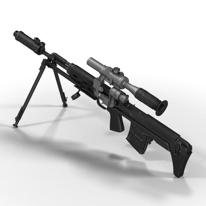 3D Bullpup Sniper Rifle Dragunov SVU model