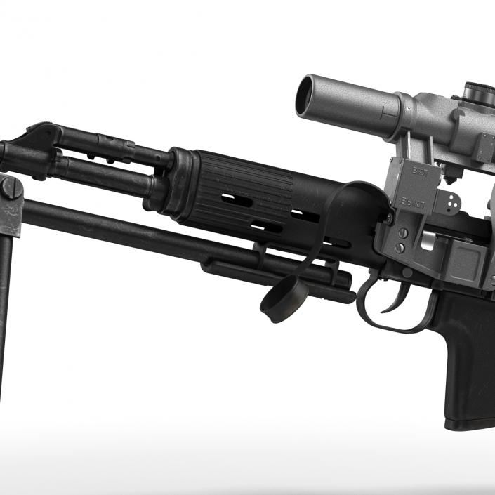 3D Bullpup Sniper Rifle Dragunov SVU model