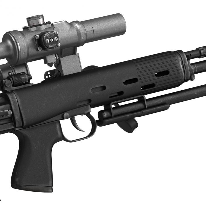 3D Bullpup Sniper Rifle Dragunov SVU model