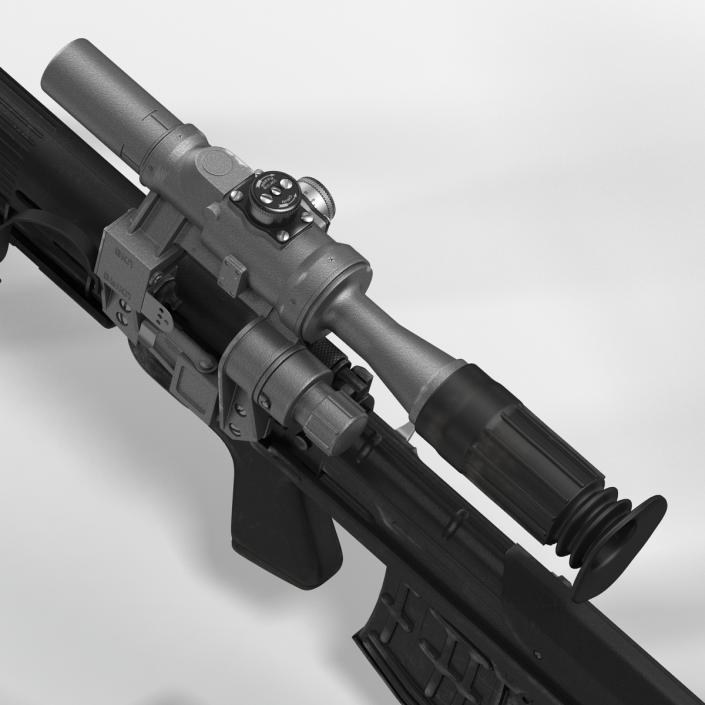 3D Bullpup Sniper Rifle Dragunov SVU model