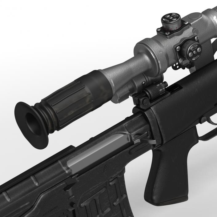 3D Bullpup Sniper Rifle Dragunov SVU model