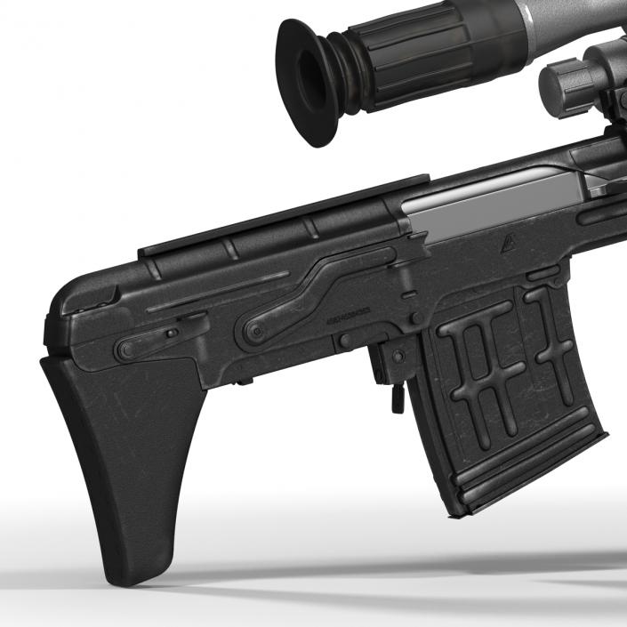 3D Bullpup Sniper Rifle Dragunov SVU model