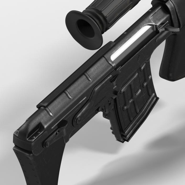 3D Bullpup Sniper Rifle Dragunov SVU model