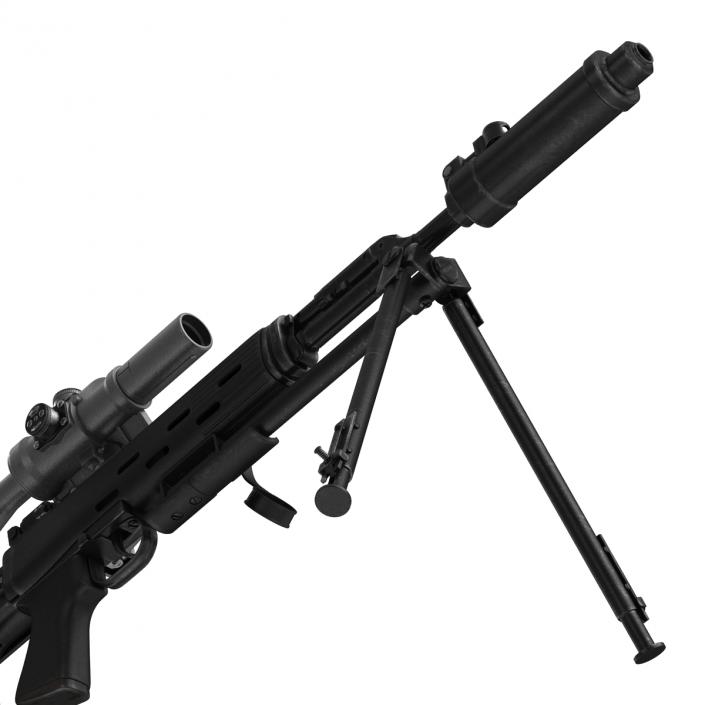 3D Bullpup Sniper Rifle Dragunov SVU model