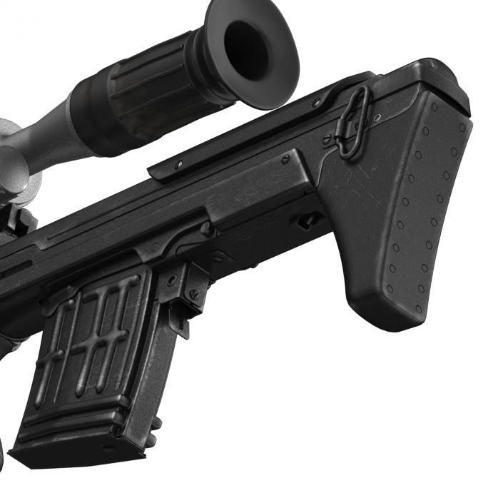 3D Bullpup Sniper Rifle Dragunov SVU model