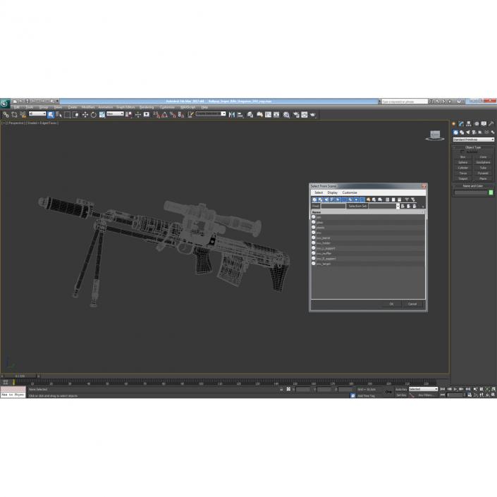 3D Bullpup Sniper Rifle Dragunov SVU model