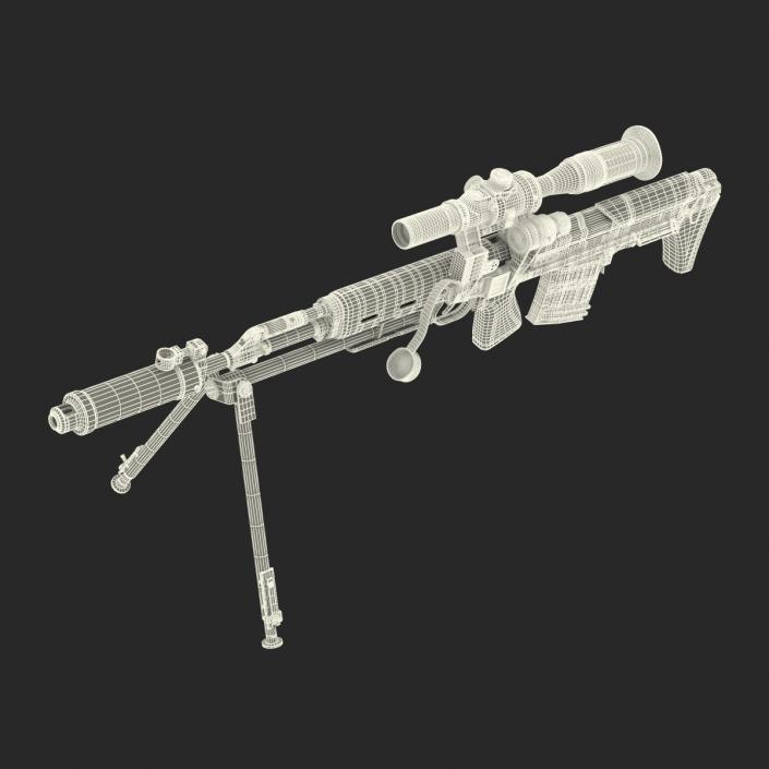 3D Bullpup Sniper Rifle Dragunov SVU model