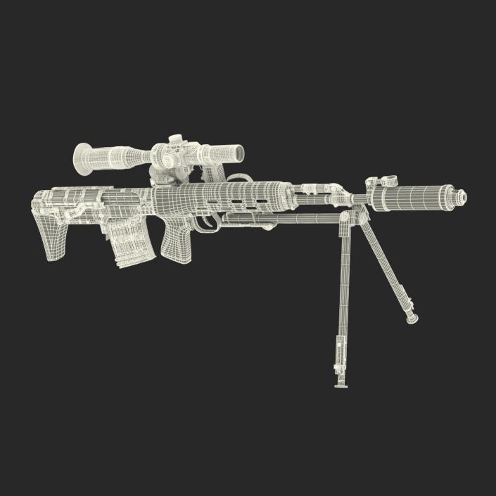 3D Bullpup Sniper Rifle Dragunov SVU model