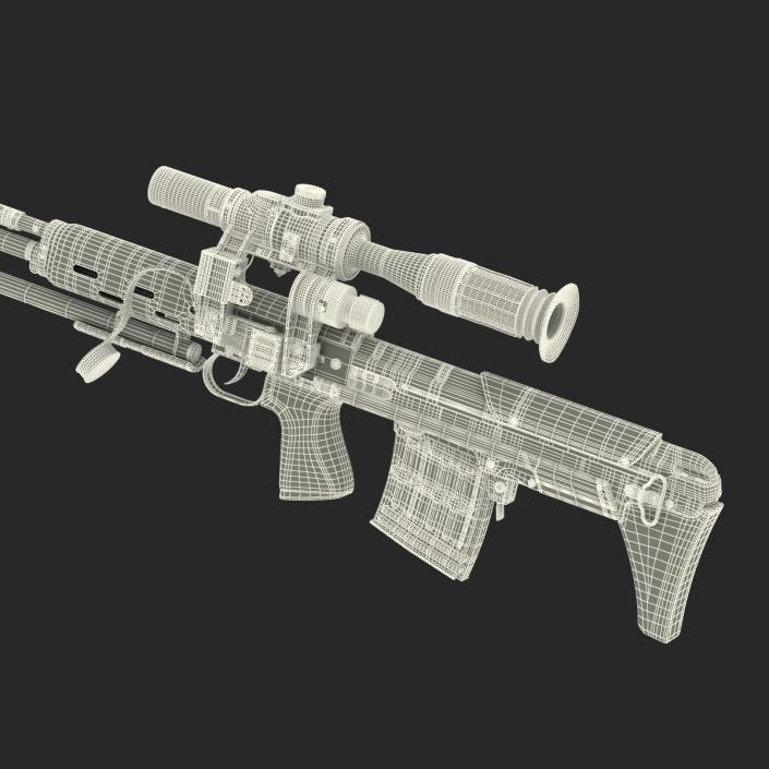 3D Bullpup Sniper Rifle Dragunov SVU model